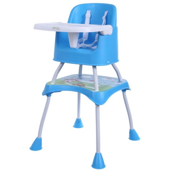 Dětská jídelní židlička Panda 3v1 modrá