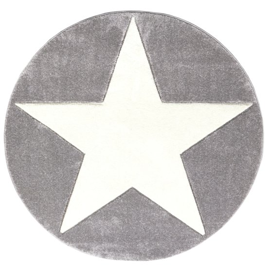 Dětský koberec STARS stříbrná-šedá/bílá