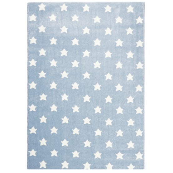 Dětský koberec LITTLE STARS modrá/bílá