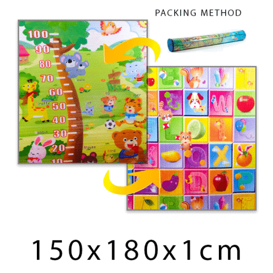 Dětský pěnový koberec - piknik + barevná písmenka 150x180x1cm