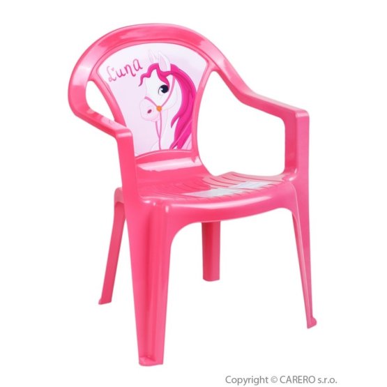 Dětský zahradní nábytek - Plastová židle růžová
