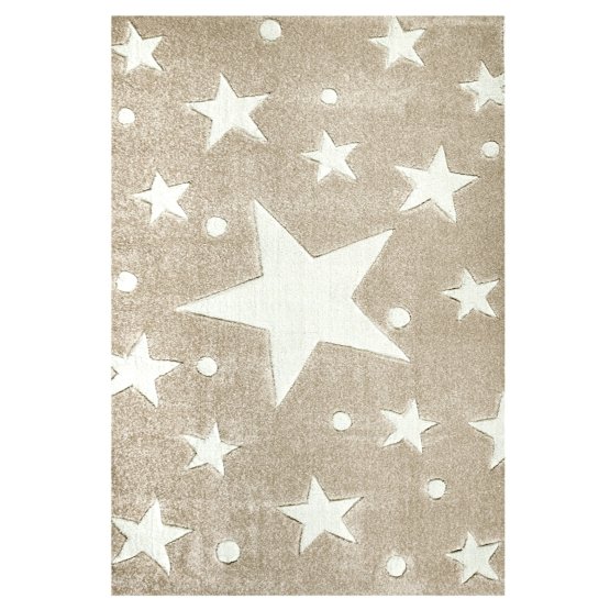 Dětský koberec STARS písková/bílá