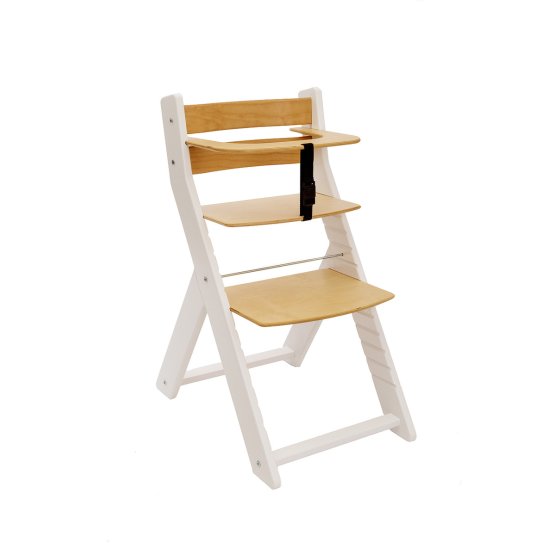 Dětská rostoucí židle UNIZE - bílá/natur