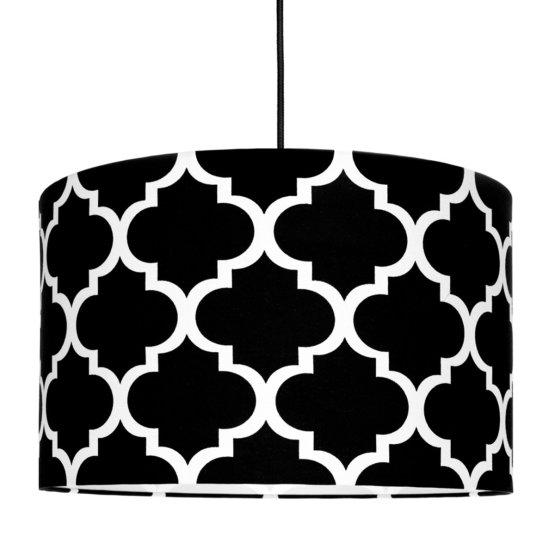 Textilní závěsná lampa Maroko - černá