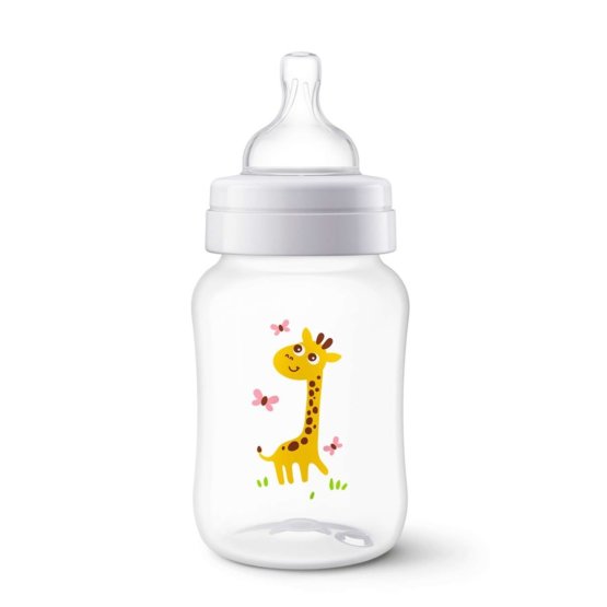 Kojenecká láhev Avent Classic 260 ml bílá s žirafou