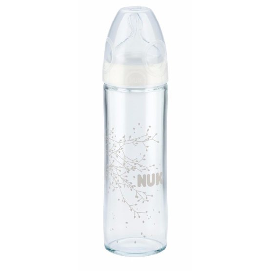 Skleněná kojenecká láhev NUK New Classic 240 ml Transparentní