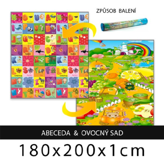Dětský pěnový koberec - ABC + ovocný ráj