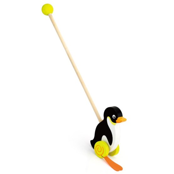 Dřevěná jezdící hračka Viga tučňák Černá