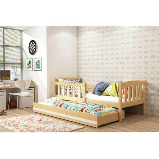 Dětská postel Exclusive s přistýlkou přírodní bílý detail