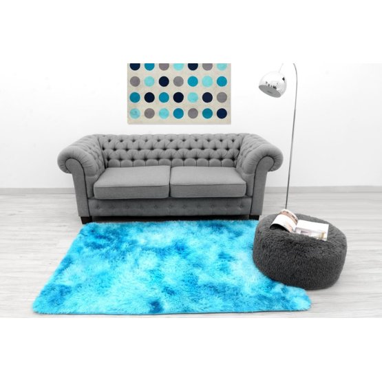 Dětský plyšový koberec Ombré Blue