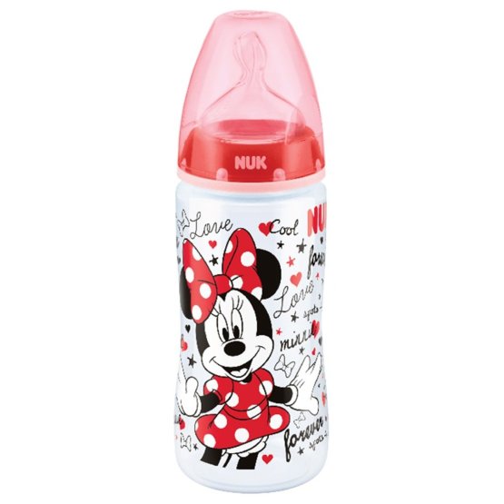 Kojenecká láhev NUK Disney Mickey 300 ml Minnie Červená
