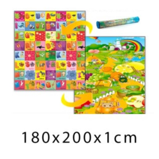 Dětský pěnový koberec - Ovocná krajina + ABC 180x200x1 cm