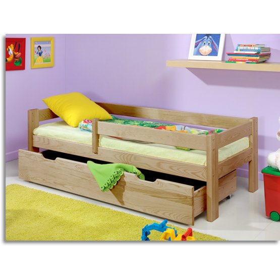BAZAR Dětská postel se zábranou Buk  190x90cm - bez úložného prostoru