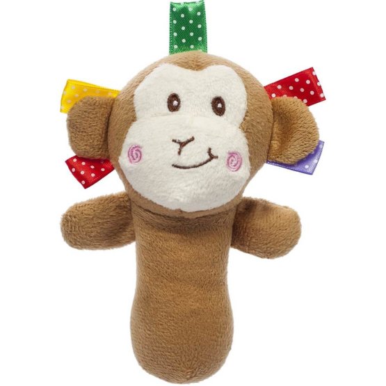 Plyšová hračka s pískátkem Akuku opice Hnědá