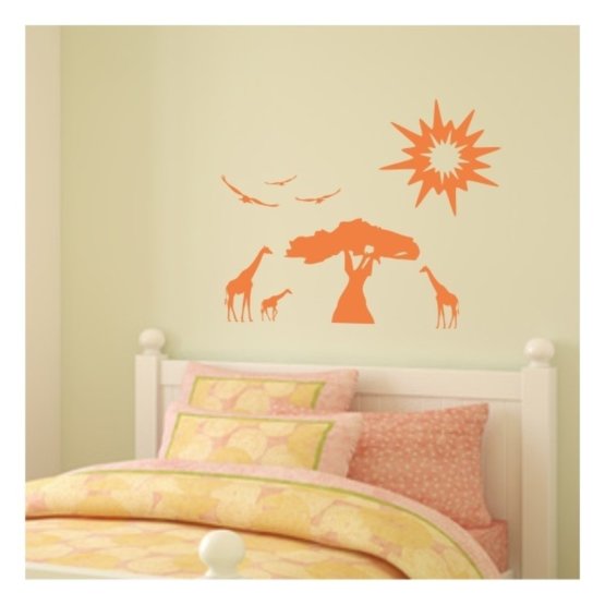 Textilní dekorace na stěnu - žirafy