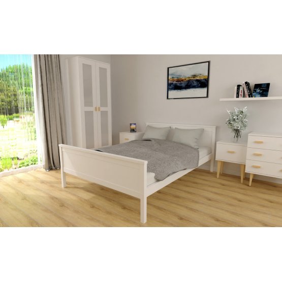 Dřevěná postel Ikar 200 x 120 cm - bílá