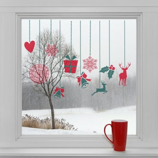 Vánoční dekorace na okno - Vánoční ozdoby