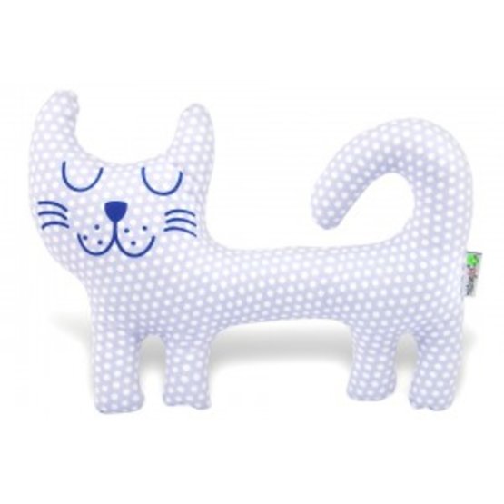 Textilní hračka – Bíla kočička s puntíky