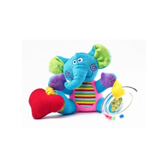 Edukační plyšová hračka Sensillo sloník s vibrací a chrastítkem Modrá