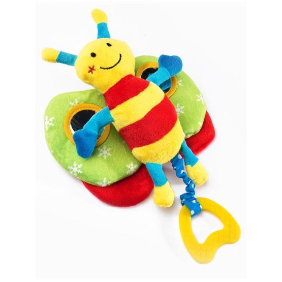 Edukační plyšová hračka Sensillo motýlek s pískátkem Žlutá