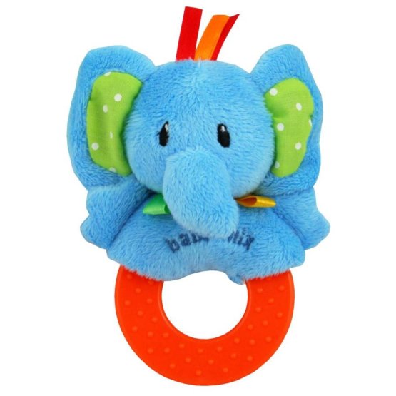 Dětské plyšové chrastítko Baby Mix slon Modrá