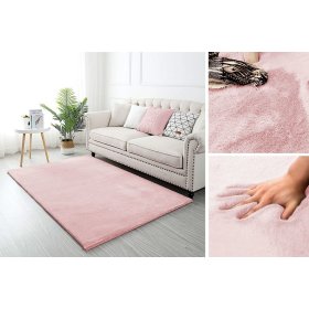 Hedvábný koberec Rabbit - růžový