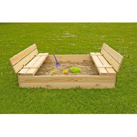 Uzavíratelné dětské pískoviště s lavičkami - 120x120 cm, Ourbaby®
