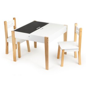 Dětský dřevěný stůl s židlemi Natural, EcoToys