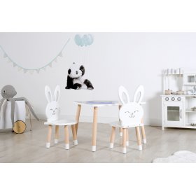 Dětský stůl s židlemi - Králík - bílý, Ourbaby®
