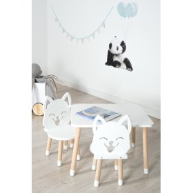 Dětský stůl s židlemi - Liška - bílý, Ourbaby