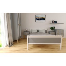 Dřevěná postel Ikar 200 x 120 cm - šedo-bílá, Ourfamily