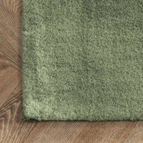 Hedvábný koberec Rabbit - olivově zelený