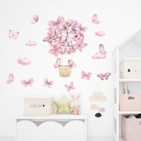 Samolepky na zeď - Růžoví motýlci