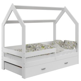 Domečková postel Paula se zábranou 160 x 80 cm - bílá