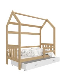 Dětská postel domeček Filip - přírodní-bílá, AJK meble