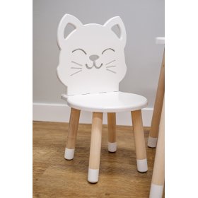 Dětská židlička - Kočička - bílá, Ourbaby®
