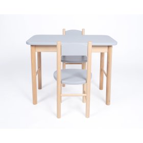 Set stolečku a židliček Simple - šedý, Drewnopol
