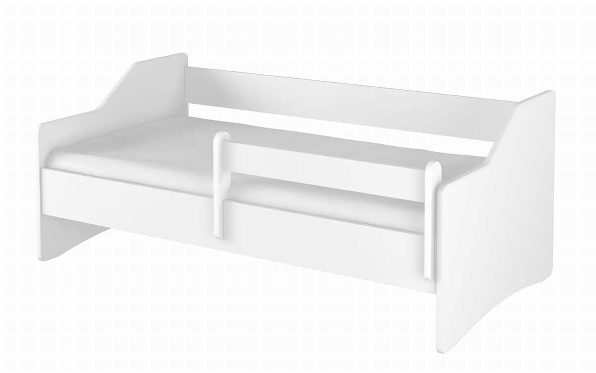 Dětská postel se zády LULU - bílá bed classic white 180x80 cm postel bez úložného prostoru