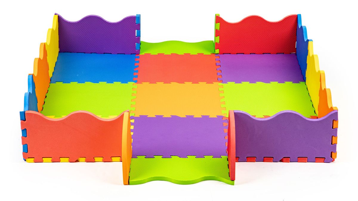 Pěnový koberec EcoToys puzzle mat color mix čtverec barev