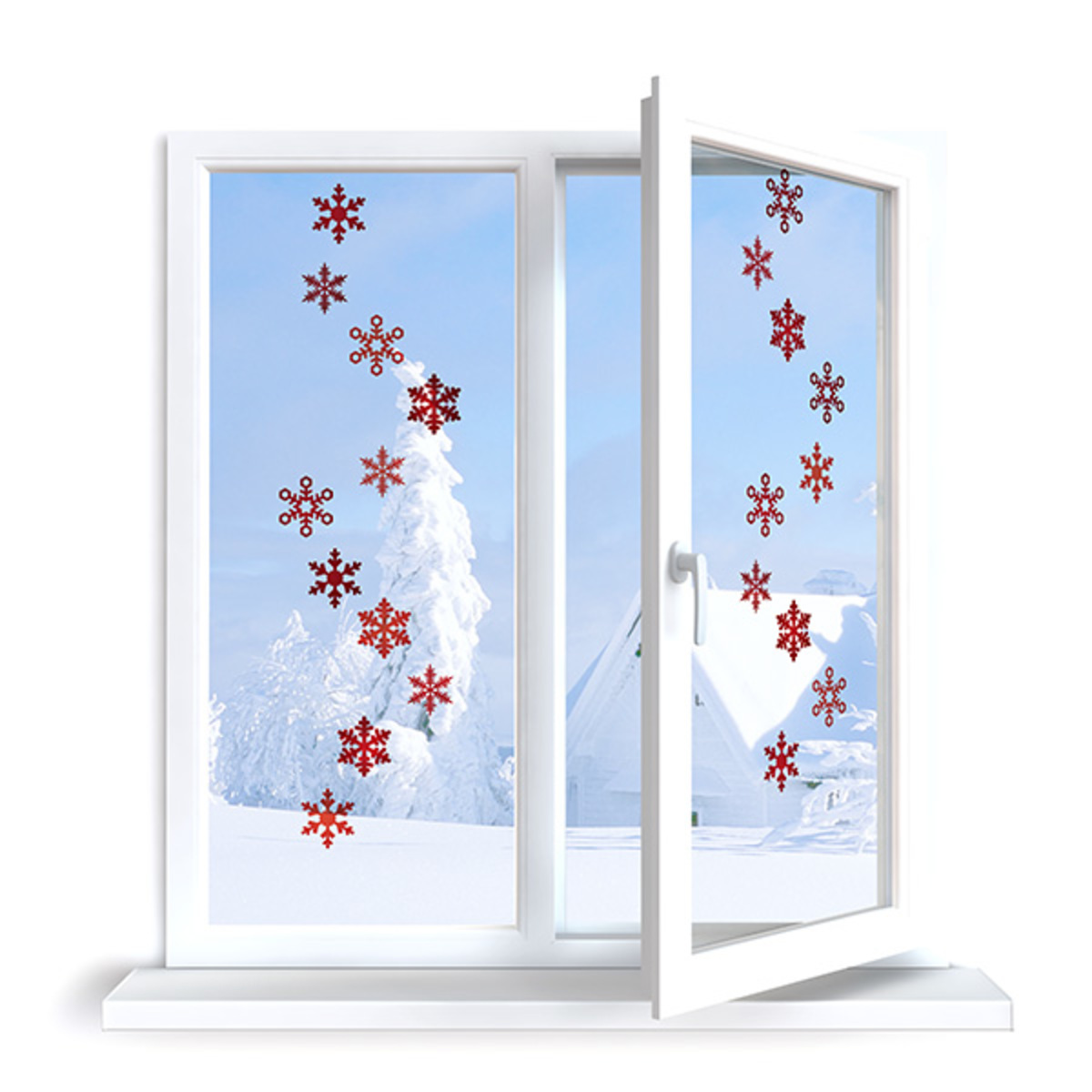 Samolepky na okno - vzor 10 sněhové vločky