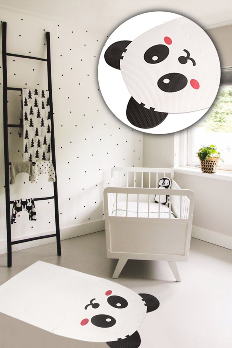 Pěnový koberec Ourbaby Puzzle panda puzzle jiný bílá černá