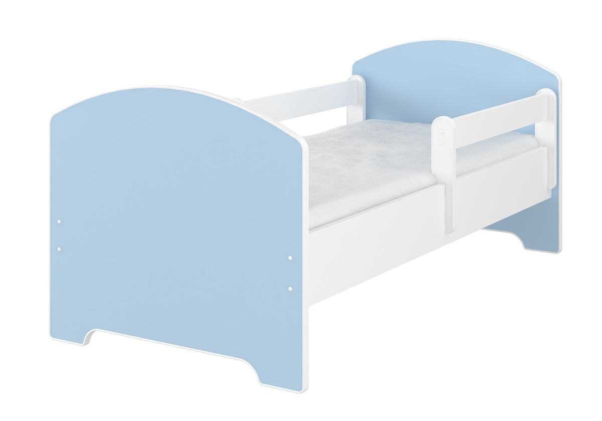 Postel OSCAR bílo modrá kombinace - postel + úložný prostor 140x70 cm