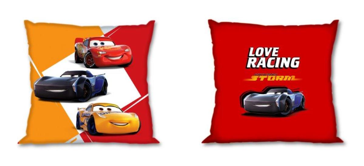 Povlak na polštářek 40x40 cm - Cars 3 - žluto-červený