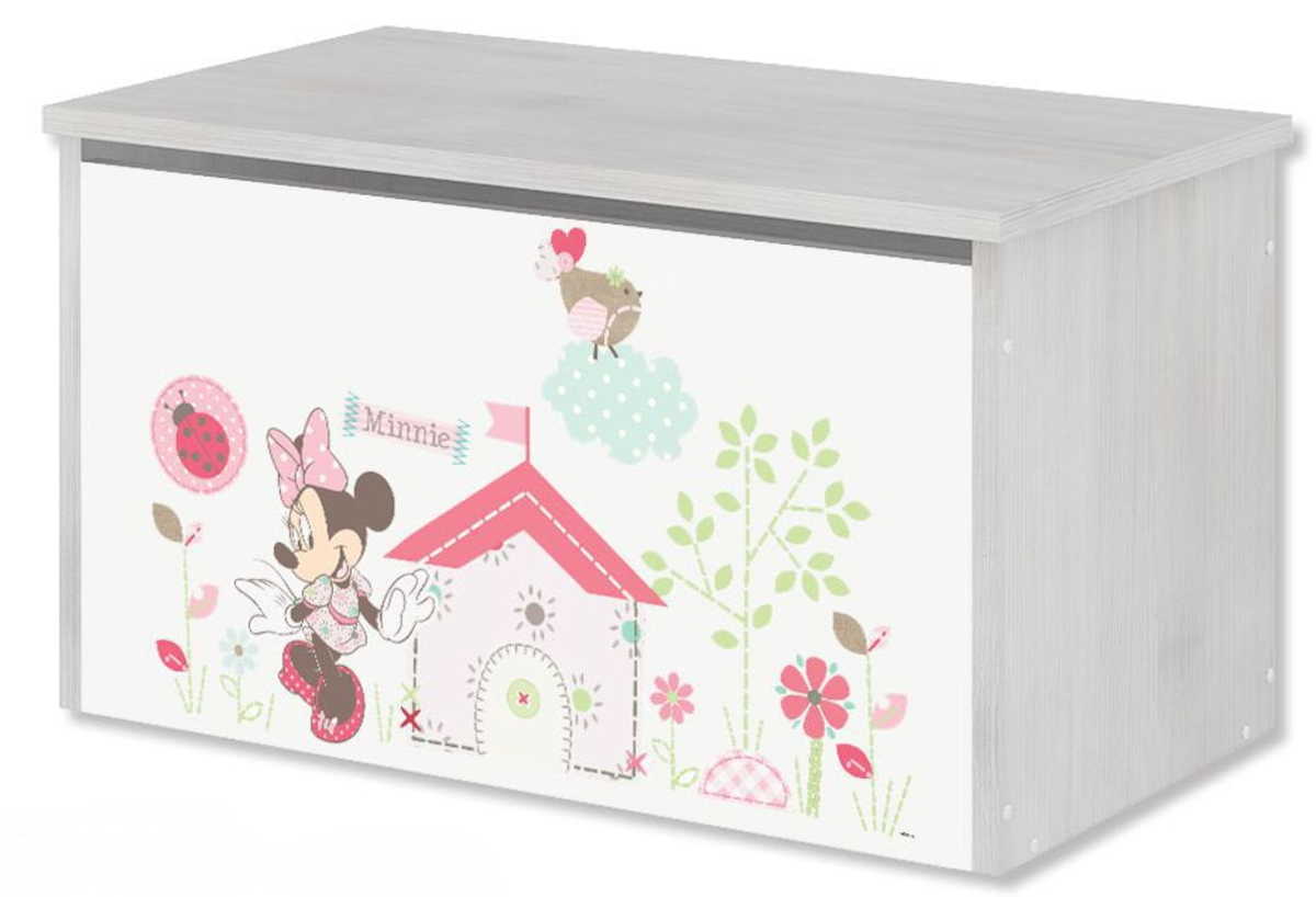 Dřevěná truhla na hračky - Minnie Mouse - dekor norská borovice toy chest