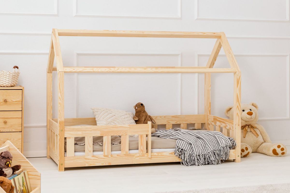 Detská posteľ domček so zábranou Mila Classic - 180x90 cm
