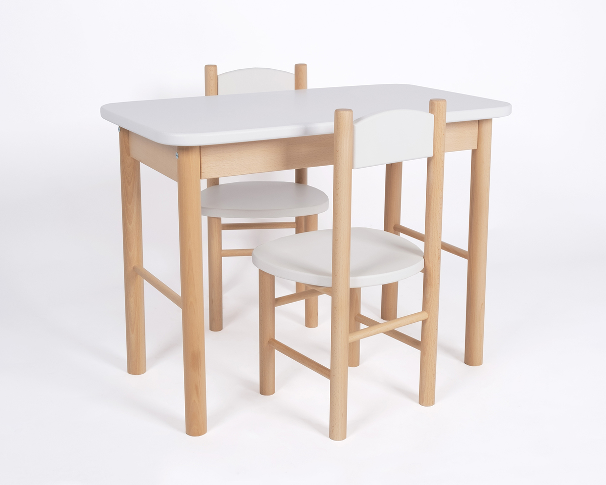Set stolečku a židliček Simple - bílý - set - 1x stůl + 1x židle