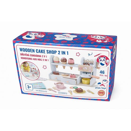 2Kids Toys Dřevěná cukrárna 2 v 1