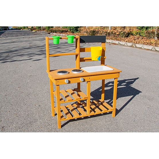 2Kids Toys Dřevěná zahradní kuchyňka s dřezem