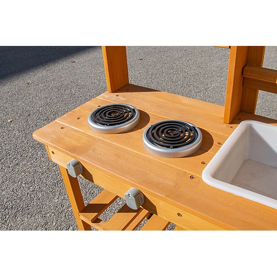 2Kids Toys Dřevěná zahradní kuchyňka s dřezem