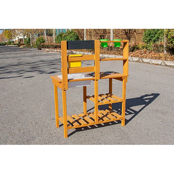 2Kids Toys Dřevěná zahradní kuchyňka s dřezem